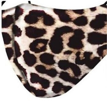 5x Beschermende mondkapjes met panterprint bruin - Gezichtmaskers - Mondmaskers/mondkapjes