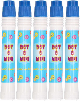 5x Bingo stiften/markers blauw - Actiespellen