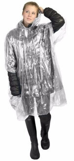5x Biologisch afbreekbare wegwerp regenponcho transparant - One size