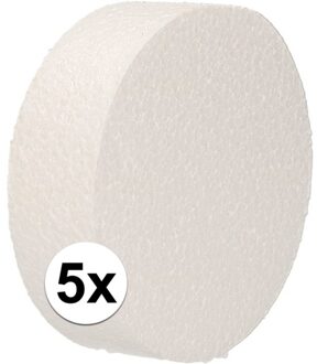 5x Bruiloft neppe taart piepschuim schijven 10 cm Wit