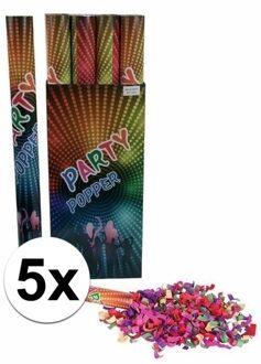 5x Confetti shooters multi-color 80 cm