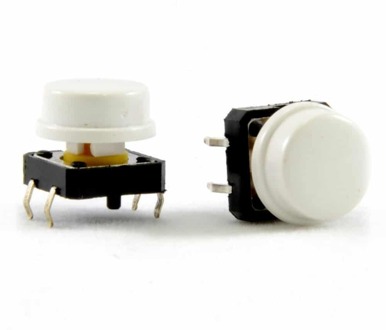 5x Drukknop B3F Wit Omron Sleutel 12Mm