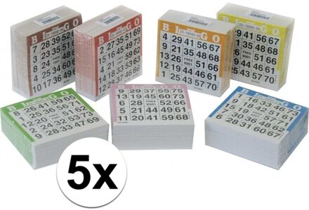 5x Gekleurd bingo blok - bingokaarten