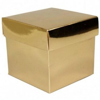 5x Gouden cadeaudoosjes 10 cm vierkant
