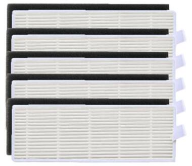 5x Hepa Filter & 5x Spons Filters Vervanging Voor Ilife A4s A6 A4 A40 A8 Polaris Pvcr 0726 W Vacuüm cleaner Filter Accessoires