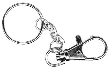 5x Hobby sleutelring/sleutelhanger met karabijnslot