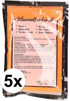 5x Holi kleurpoeder oranje