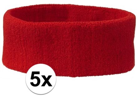 5x Hoofd zweetbandje rood