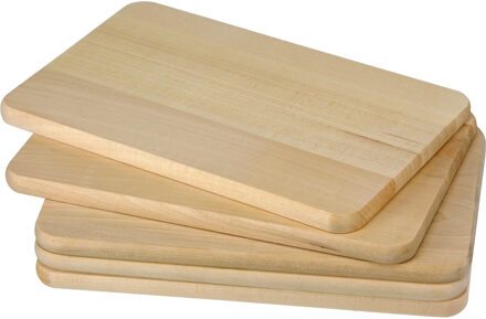 5x Houten planken / serveer planken 21,5 x 13,5 x 1 cm - Serveerplanken Bruin