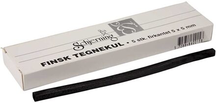 5x Houtskool krijtjes - Hobbyartikelen - Teken/hobby benodigdheden Zwart