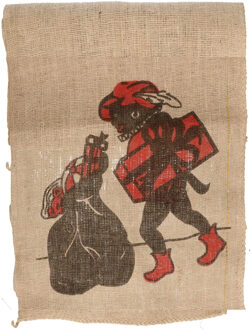 5x Jute zakken Sinterklaas met opdruk Multi
