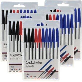 5x Kogelbalpennen set van 10 stuks - Pennen