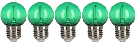 5x Kogellamp Groen | LED Filament 0,6W | Grote fitting E27 Plastic