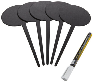 5x Krijtbordjes ovaal op stokje 18 cm - Moestuin/groentetuin/kruidentuin - Krijtbordje