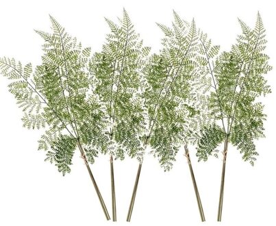 5x Kunstplanten bosvaren takken 58 cm groen - 5x kunsttakken Bosvaren