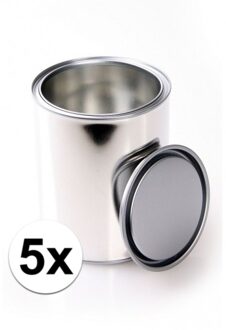 5x Lege verfblikken met deksel - Action products