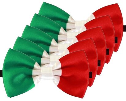 5x Luxe vlinderstrik/vlinderdag Italie - Italiaanse vlag - Italie thema verkleed accessoire