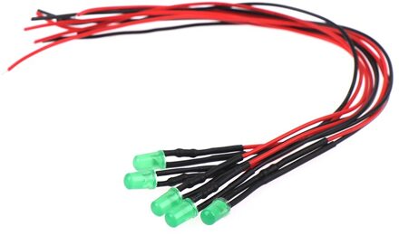 5X Min F3 3Mm 20Cm Pre Wired Led Ronde Licht Lamp Chip Kralen Kabel Dc Wit Warm rood Groen Blauw Geel Emitting Diodes GN