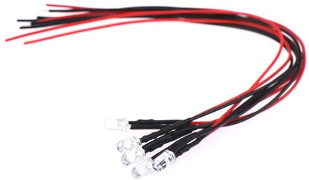 5X Min F3 3Mm 20Cm Pre Wired Led Ronde Licht Lamp Chip Kralen Kabel Dc Wit Warm rood Groen Blauw Geel Emitting Diodes WT