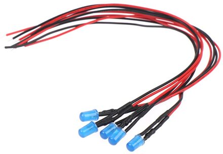 5X Min F3 3Mm 20Cm Pre Wired Led Ronde Licht Lamp Chip Kralen Kabel Dc Wit Warm rood Groen Blauw Geel Emitting Diodes