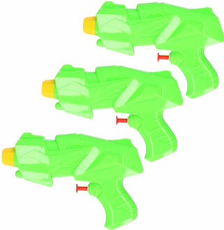 5x Mini waterpistolen/waterpistool groen van 15 cm kinderspeelgoed - waterspeelgoed van kunststof - kleine waterpistolen