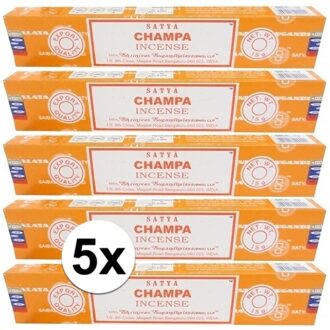 5x Nag Champa Wierook Champa 15 Gram - Wierookstokjes