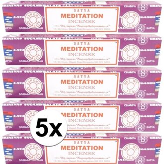 5x Nag Champa wierook Meditation 15 gram - Wierookstokjes