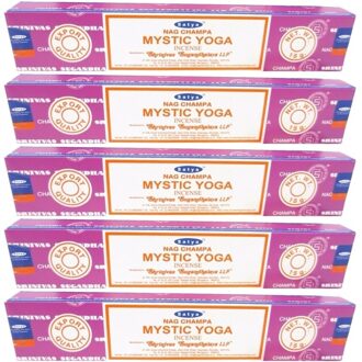 5x Nag Champa Wierook Mystic Yoga 15 Gram