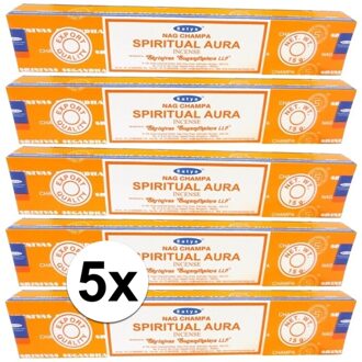 5x Nag Champa Wierook Spiritual Aura 15 Gram - Wierookstokjes