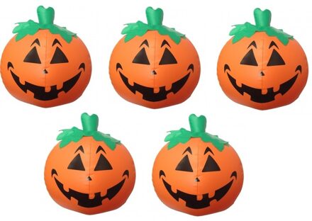 5x Opblaasbare LED pompoen - Halloween/horror decoratie/versiering