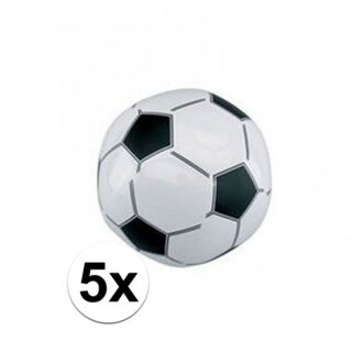 5x Opblaasbare voetballen strandbal Multi