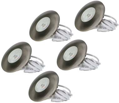 5x Pavo - LED Inbouwspots Badkamer IP44 Zilver