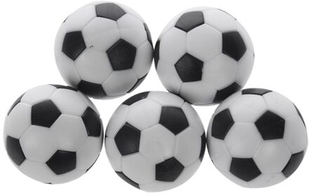 5x Plastic 32Mm Voetbal Indoor Tafel Voetbal Bal Vervangen Zwart + Wit