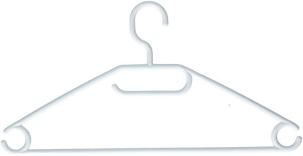 5x Plastic kledinghangers wit - Kledinghangers