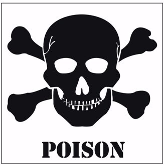 5x Poison gevaren sticker 10,5 cm