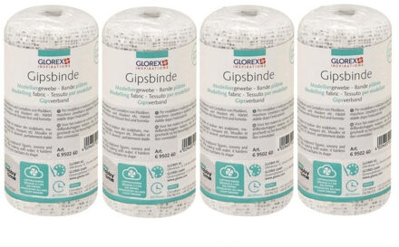 5x rollen keratex gipsverband - 2 meter x 10 cm - rollen - wit- huidvriendelijk