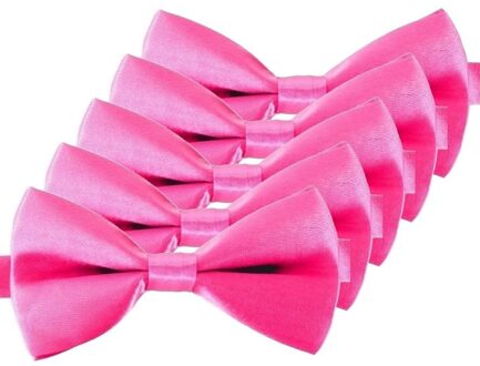 5x Roze verkleed vlinderstrikjes 12 cm voor dames/heren