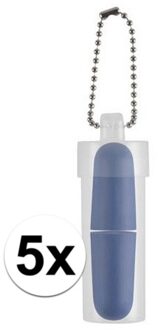 5x Schuim slaap oordopjes in koker blauw - Action products