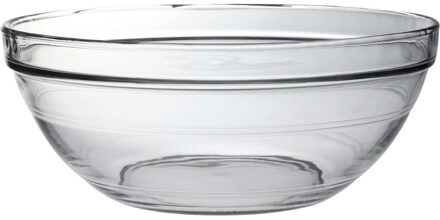 5x Serveerschalen/saladeschalen rond van glas 12.3 x 31 cm 3.45 liter - Schalen en kommen - Keuken accessoires