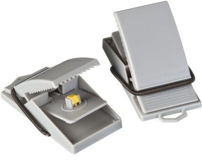 5x Set automatische muizenvallen/muizenklemmen met lokaas grijs 8 cm 2 stuks