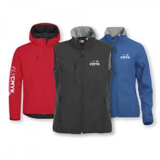 5x softshell jassen borduren met logo - wind- en waterdicht drukken