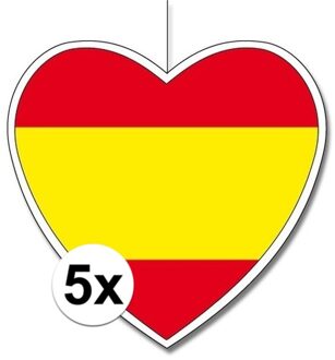 5x Spanje hangdecoratie harten 28 cm