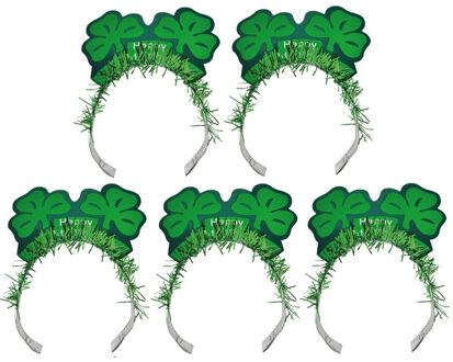 5x St. Patricks day diademen/haarbanden voor volwassenen