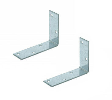 5x Stoelhoeken / hoeksteunen staal verzinkt 8 x 2 cm