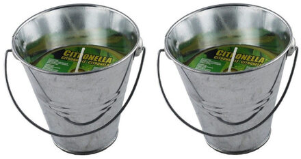 5x stuks anti muggen Citronella kaarsen in emmertje - Geurkaarsen 30 branduren p/st - Anti-muggen kaarsen
