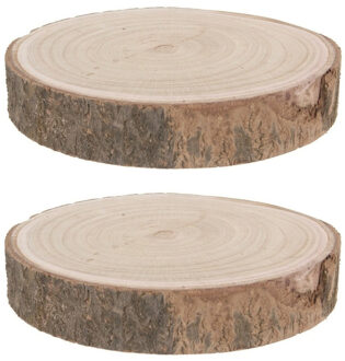 5x stuks decoratie boomschijf 23-28 cm - Woondecoratie/woonaccessoires - Kaarsenborden/onderborden/kaarsenplateaus