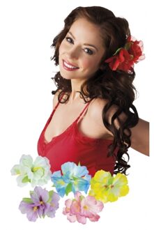 5x stuks Hawaii haarbloemen op clip