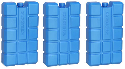 5x stuks koelelementen 400 ml 9,5 x 16 cm blauw - Koelblokken/koelelementen voor koeltas/koelbox