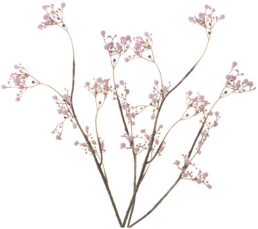 5x stuks kunstbloemen Gipskruid/Gypsophila takken roze 66 cm