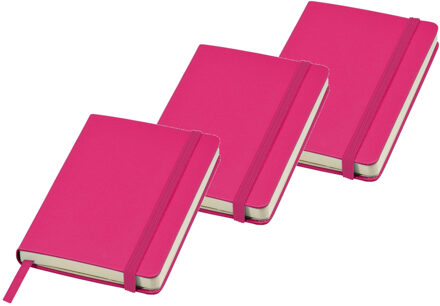 5x stuks roze luxe schriften gelinieerd A5 formaat - School schriften - opschrijfboekjes - notitieboekjes - blocnotes